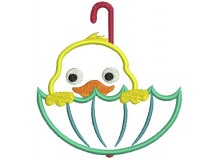 Stickmuster - Ente im Regenschirm